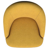Leon Mustard Yellow Upholstered Accent Swivel Barrel Chair by Coaster at Eve Furniture