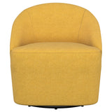 Leon Mustard Yellow Upholstered Accent Swivel Barrel Chair by Coaster at Eve Furniture