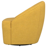 Leon Mustard Yellow Upholstered Accent Swivel Barrel Chair by Coaster at Eve Furniture