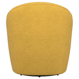 Leon Mustard Yellow Upholstered Accent Swivel Barrel Chair by Coaster at Eve Furniture
