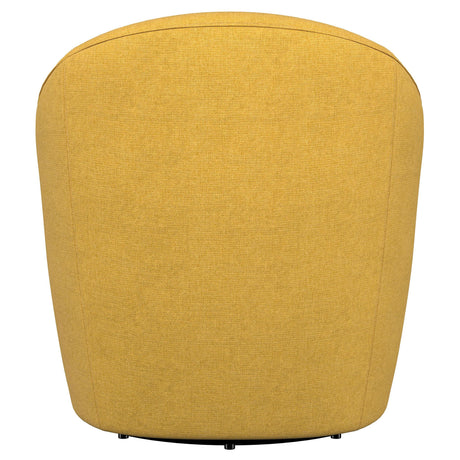 Leon Mustard Yellow Upholstered Accent Swivel Barrel Chair by Coaster at Eve Furniture