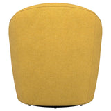 Leon Mustard Yellow Upholstered Accent Swivel Barrel Chair by Coaster at Eve Furniture