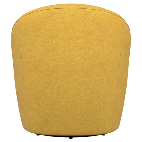 Leon Mustard Yellow Upholstered Accent Swivel Barrel Chair by Coaster at Eve Furniture