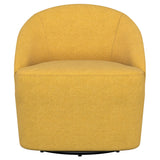 Leon Mustard Yellow Upholstered Accent Swivel Barrel Chair