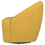 Leon Mustard Yellow Upholstered Accent Swivel Barrel Chair