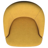 Leon Mustard Yellow Upholstered Accent Swivel Barrel Chair