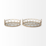 Leona (Set of 2) Natural Wicker Woven Mirrored Base Nesting Trays by Mercana at Eve Furniture