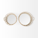 Leona (Set of 2) Natural Wicker Woven Mirrored Base Nesting Trays by Mercana at Eve Furniture