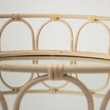 Leona (Set of 2) Natural Wicker Woven Mirrored Base Nesting Trays by Mercana at Eve Furniture