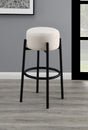Leonard White/Black Upholstered Backless Round Stools, Set of 2 by Coaster at Eve Furniture