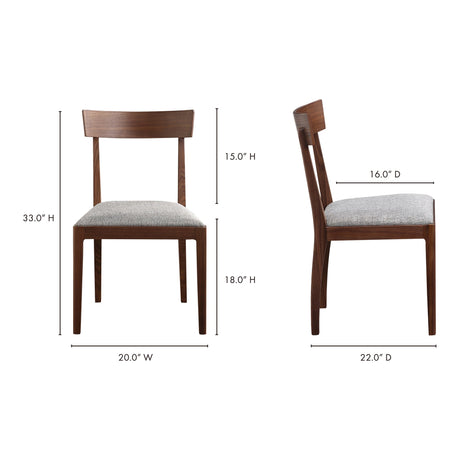 Leone Walnut Brown Dining Chair (Set of 2) by MOES at Eve Furniture