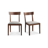 Leone Walnut Brown Dining Chair (Set of 2)