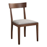 Leone Walnut Brown Dining Chair (Set of 2)
