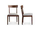 Leone Walnut Brown Dining Chair (Set of 2)