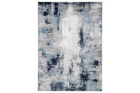 Leonelle Cream/Blue/Gray Large Rug by Ashley at Eve Furniture