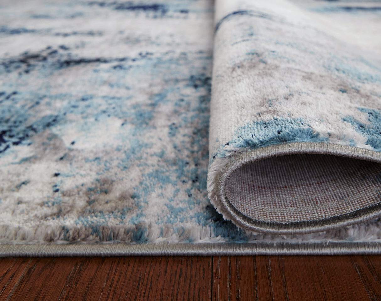 Leonelle Cream/Blue/Gray Large Rug by Ashley at Eve Furniture