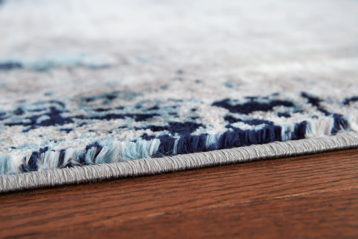 Leonelle Cream/Blue/Gray Large Rug by Ashley at Eve Furniture