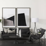 Leonidas 28.5L x 29.5W x 34.0H Black Faux Leather Seat W/ Black Metal Frame Accent Chair by Mercana at Eve Furniture