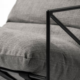Leonidas 28.5L x 29.5W x 34.0H Grey Fabric Wrap Black Metal Frame Accent Chair by Mercana at Eve Furniture