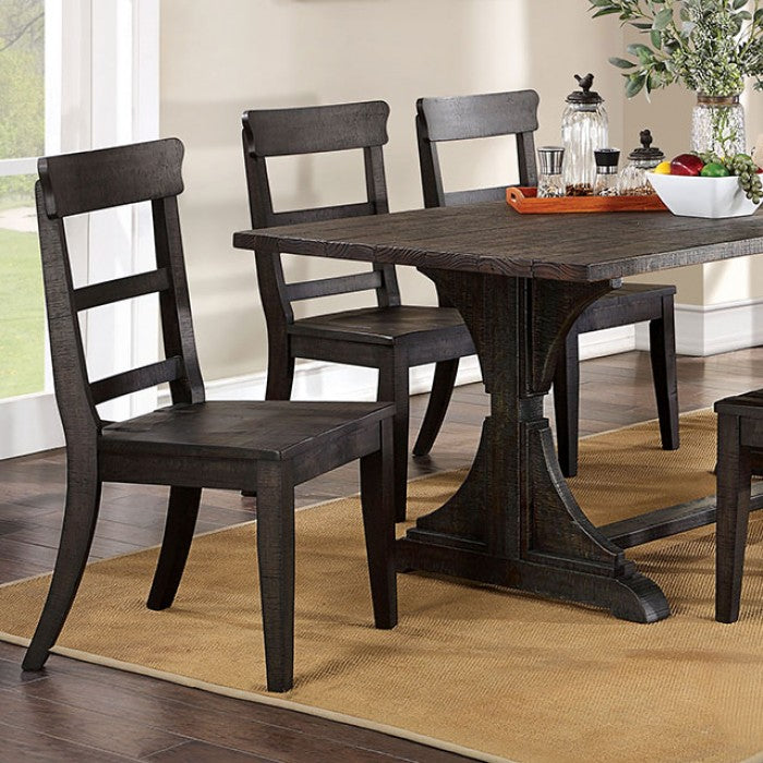 Leonidas Antique Black Dining Table by Furniture of America at Eve Furniture