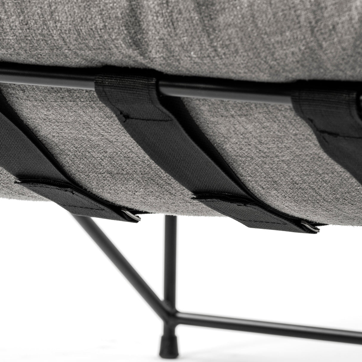 Leonidas Grey Fabric Wrap Black Metal Frame Accent Chair by Mercana at Eve Furniture