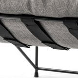 Leonidas Grey Fabric Wrap Black Metal Frame Accent Chair by Mercana at Eve Furniture