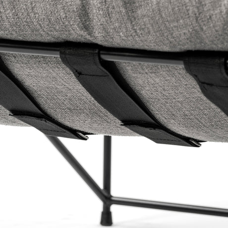 Leonidas Grey Fabric Wrap Black Metal Frame Accent Chair by Mercana at Eve Furniture