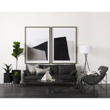 Leonidas Grey Fabric Wrap Black Metal Frame Accent Chair by Mercana at Eve Furniture