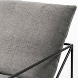 Leonidas Grey Fabric Wrap Black Metal Frame Accent Chair by Mercana at Eve Furniture