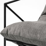 Leonidas Grey Fabric Wrap Black Metal Frame Accent Chair by Mercana at Eve Furniture