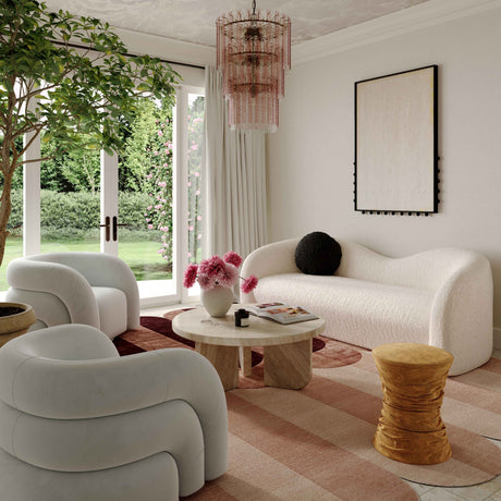 Leonie Beige Faux Shearling 84" Sofa by TOV Furniture at Eve Furniture