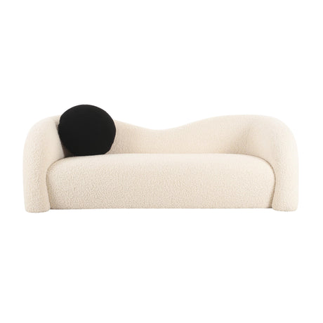 Leonie Beige Faux Shearling 84" Sofa by TOV Furniture at Eve Furniture