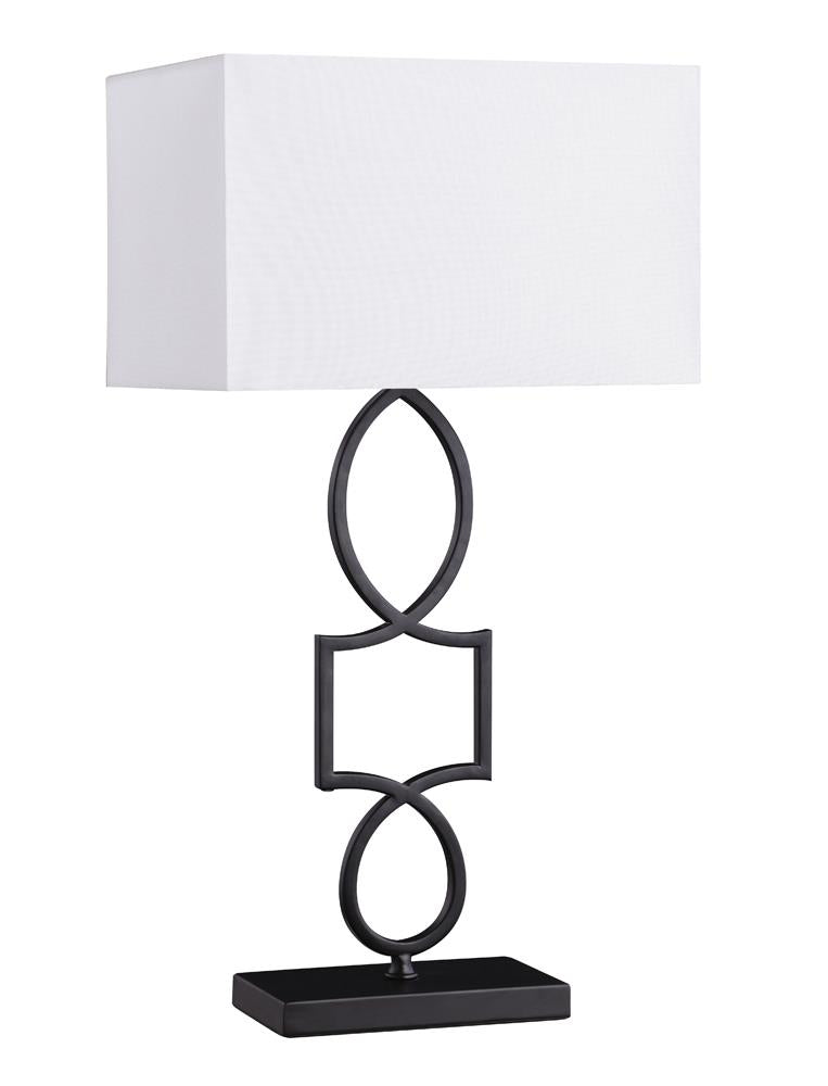 Leorio Rectangular Shade Table Lamp White/Black