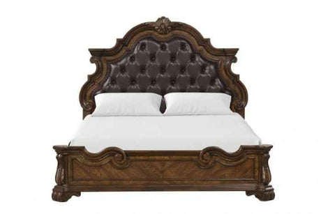 Leovanni Dark Brown 4-Piece Queen Bedroom Set by Furniture of America at Eve Furniture