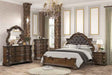 Leovanni Dark Brown 5-Piece Queen Bedroom Set by Furniture of America at Eve Furniture