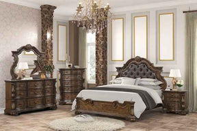 Leovanni Dark Brown 5-Piece Queen Bedroom Set by Furniture of America at Eve Furniture