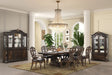 Leovanni Dark Brown 9-Piece Dining Room Set by Furniture of America at Eve Furniture