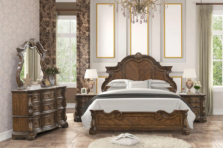 Leovanni Dark Brown Bombay King Bed by Furniture of America at Eve Furniture
