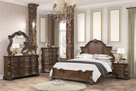 Leovanni Dark Brown Bombay King Bed by Furniture of America at Eve Furniture