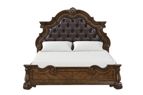 Leovanni Dark Brown Bombay Tufted King Bed by Furniture of America at Eve Furniture