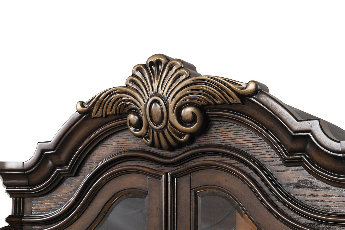 Leovanni Dark Brown Curio Cabinet by Furniture of America at Eve Furniture