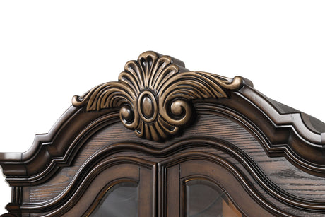 Leovanni Dark Brown Curio Cabinet by Furniture of America at Eve Furniture