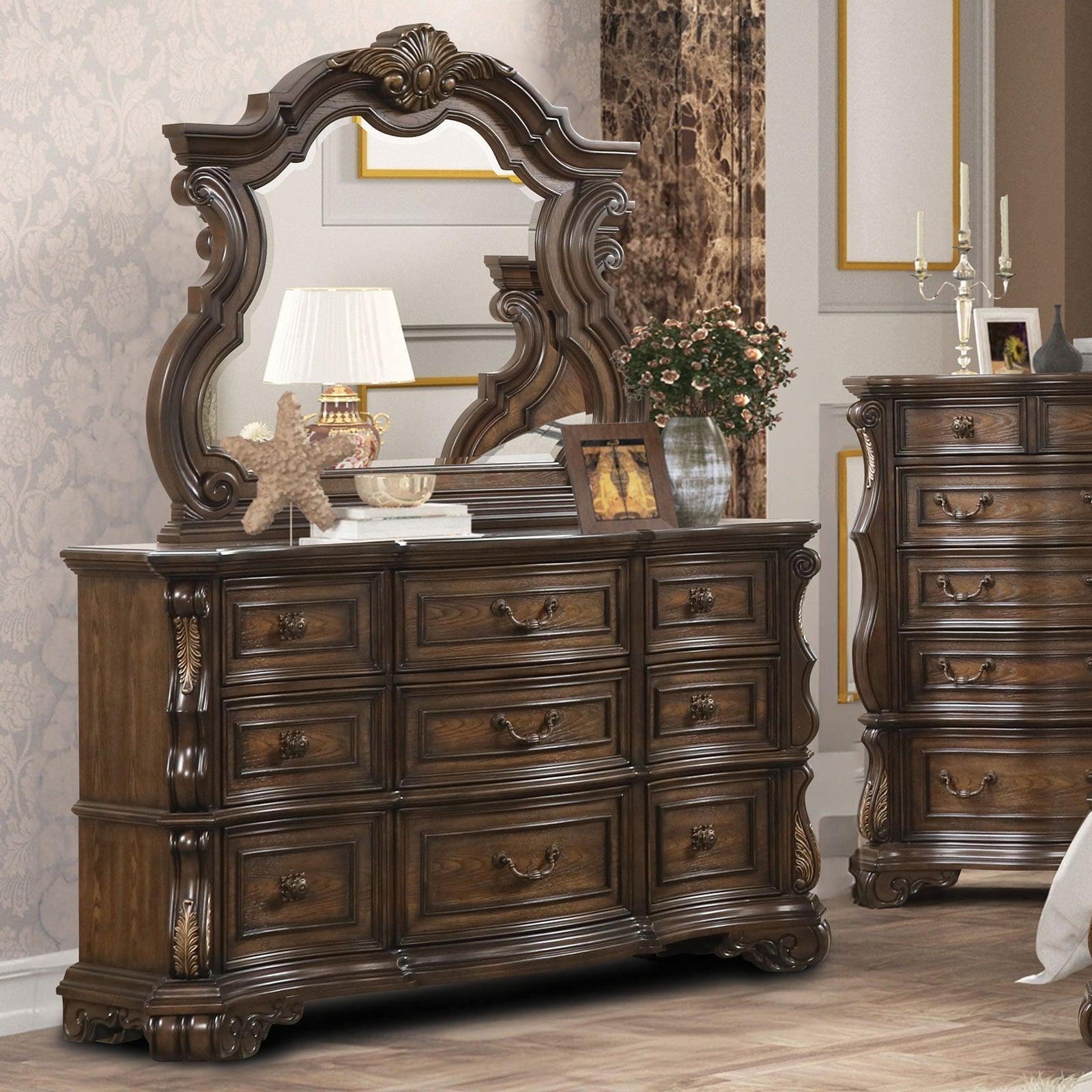 brown antique dresser Painted Serpentine Dresser
