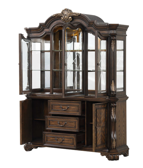 Leovanni Dark Brown Hutch and Buffet by Furniture of America at Eve Furniture