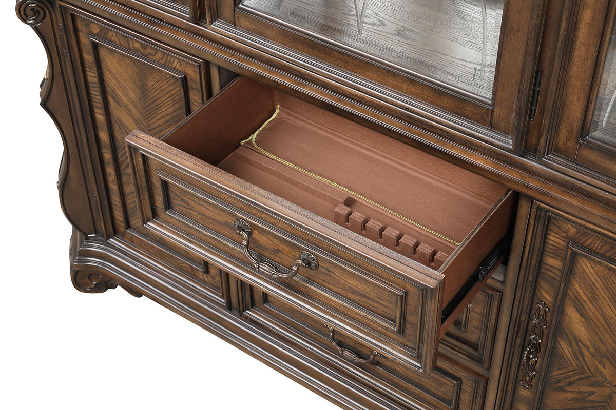 Leovanni Dark Brown Hutch and Buffet by Furniture of America at Eve Furniture