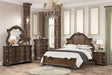 Leovanni Traditional Dark Brown 5-Piece Queen Bedroom Set by Furniture of America at Eve Furniture
