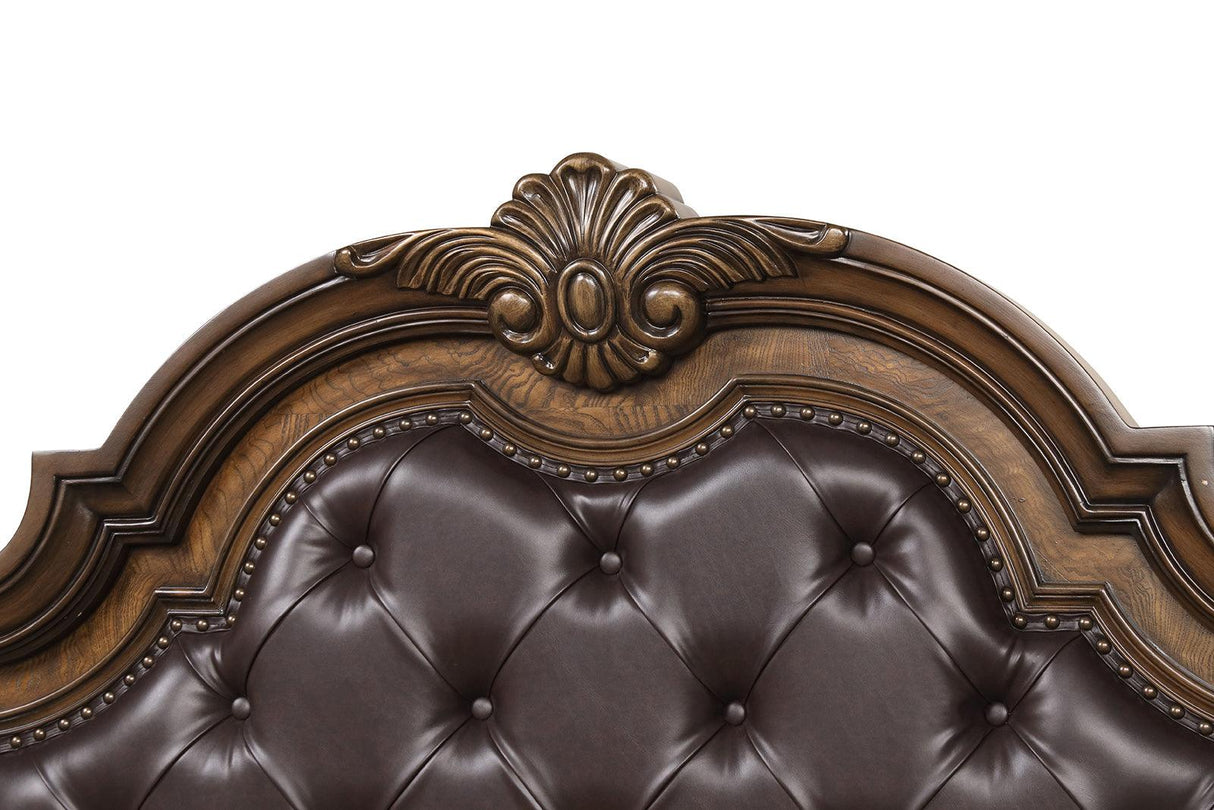 Leovanni Dark Brown Bombay Tufted Queen Bed by Furniture of America at Eve Furniture