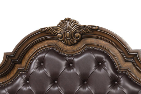 Leovanni Dark Brown Bombay Tufted Queen Bed by Furniture of America at Eve Furniture