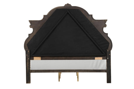 Leovanni Dark Brown Bombay Tufted Queen Bed by Furniture of America at Eve Furniture