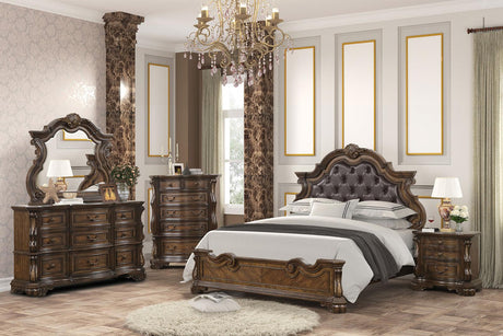 Leovanni Dark Brown Bombay Tufted Queen Bed by Furniture of America at Eve Furniture